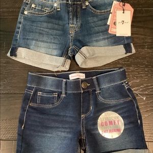 New 2 Girls Denim Jean Stretch Shorts sz 8